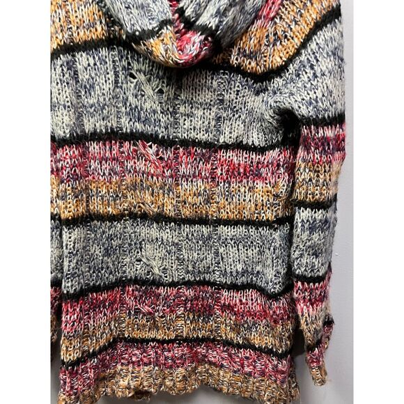 NEW DIRECTIONS Sweater Womens medium striped turtleneck long‎ Open knit - Picture 5 of 5